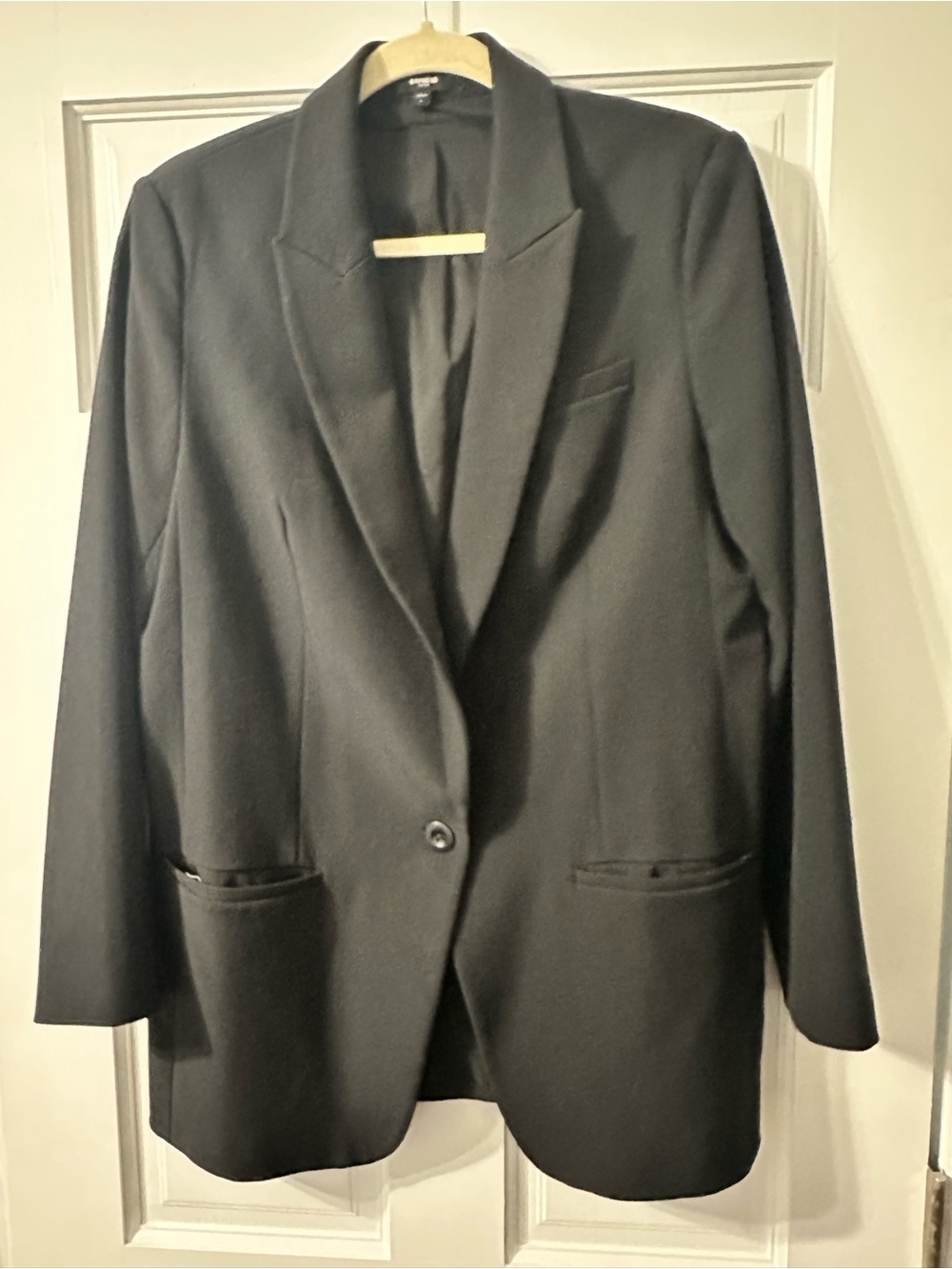 Express Open Front Cuffed Sleeve Boyfriend Blazer